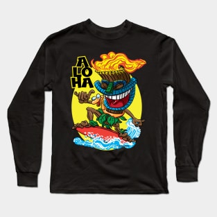 Aloha Tiki Surfer Long Sleeve T-Shirt